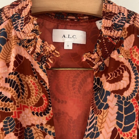 A.L.C. Silvie Silk Mini Dress in Ginger Combo Size 4 $495.00 - Picture 10 of 13